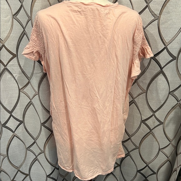 Gap Maternity Top XXL Pink Rouched Short Sleeve Women's Top - Picture 7 of 7